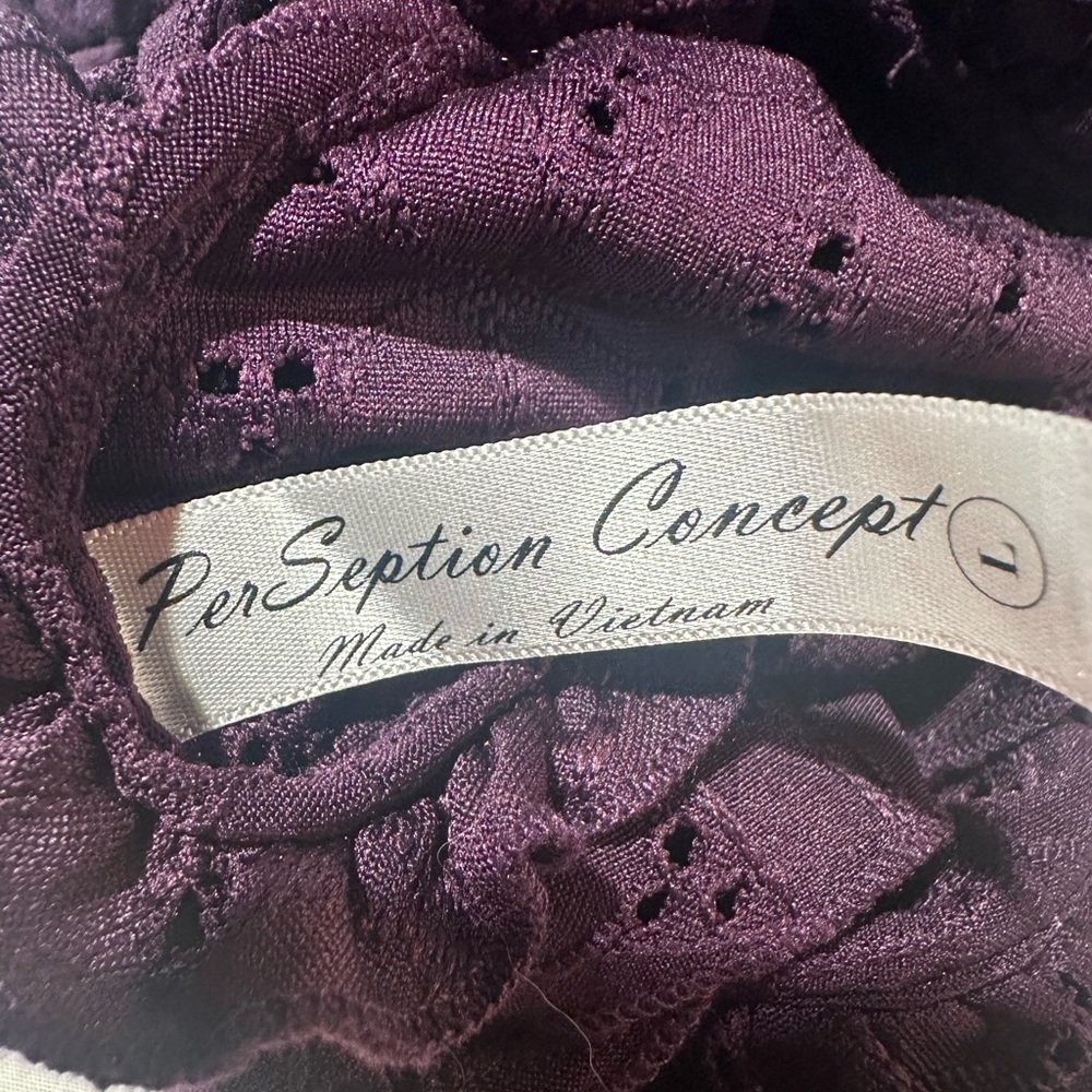 Perseption Purple Flutter Sleeve Ruffled Blouse - Picture 6 of 8
